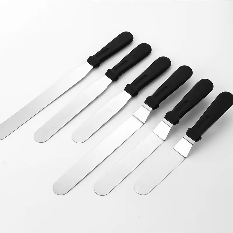 6Pcs Icing Spatulas, Professional Cake Angled Offset Spatula with 6/8/10inch Stainless Steel Blades - Thickened Frosting Knife with Plastic Handle for Cake Decorating, Pastry & Baking Kitchenware (Straight/Angled Lcing Spatula) - Home Improvement.