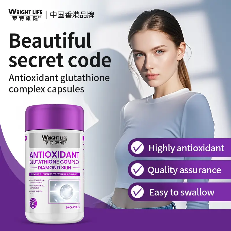 Wright Life Glutathione Complex Capsules - Adaptogen Antioxidants, Vitamin C, Citrus Polyphenols, Anti-Aging Support, Glow Enhancement, Daily Health & Wellness Dietary Supplement, Prop 65 Safe