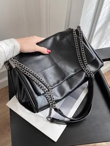 Ladies' fashionable and personalized shoulder bag, equipped with chain shoulder straps, casual and versatile for daily use, trendy and versatile, simple and casual style, suitable for commuting, shopping, dating, parties, etc., Crossbody Shoulder Purses