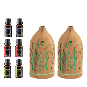 2-Pack Aromatherapy Diffuser Humidifier Lamp - 7 LED Colors, Auto Shut Off, 6 Essential Oils Included - Fragrance Machine, Automated Aromatherapy Machines for Home Office - Christmas Halloween Gift