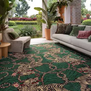 Vintage Tiger Print Area Rug, Decorative Rug, 1 Count Non-slip Soft Floor Mat, Rectangle Home Decor Carpet, Animal Printed Rug for Living Room Bedroom