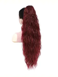 Women's 28 Inch Long Wave Claw Clip-on Ponytail Hair Extension, Heat Resistant Ponytail Hairpiece, Synthetic Hair Extensions for Daily & Party Wear