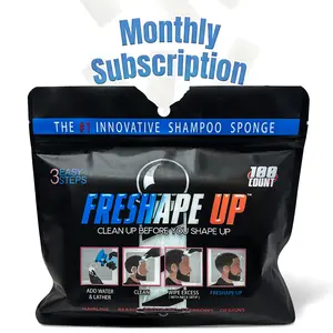 Freshape Up 100-Pack Barber Shampoo-Infused Cleanser Sponges, No-Rinse Hairline Cleaning Haircare Tools for Salon Use