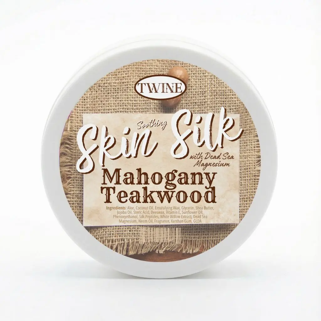 Silk Peptides + Magnesium Moisturizing Body Butter - Deep Hydration Whipped Moisturizer with Shea Butter and Coconut Oil -  Mahogany Teakwood Skin Silk- 4 oz
