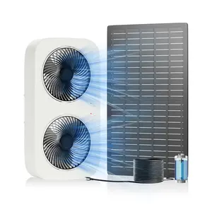 20w Waterproof Solar Powered Exhaust rechargeable Fan Kit IP67 16" solar twin window Fan for bedroom, Greenhouse, Chicken Coop, camping, Shed, Garage, Attic, Barn, Workshop, Outdoorfun