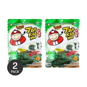 2 Pack Tao Kae Noi Big Sheet Crispy Seaweed Snacks Original Flavor 32g - Authentic Thai Nori Snack, Ready to Eat