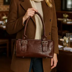 Retro/Y2K - Patty 33 Vegan Leather Adjsutable Shoulder Double Handle Bag