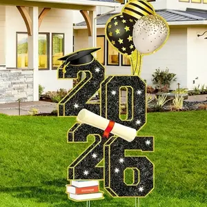 3.5 Feet Large 2026 Graduation School Sign Yard Decoration, Outdoor Celebration Party Decor, Party Supplies, Lawn Sign with Stand for Graduates
