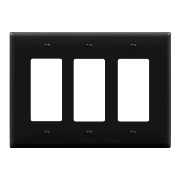 Enerlites Matte Finish Decorator/GFCI Three-Gang Wall Plate, Mid-Size