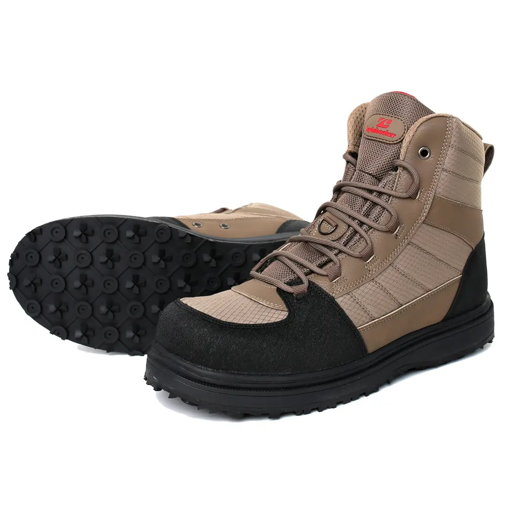 Kylebooker Men's Wading Boots with Quick Draining Mesh, Super Lightweight and Comfortable for All Seasons Fishing, Anti-Slip Rubber Sole with Recessed Stud Insert, Wading Fishing, Reinforced
