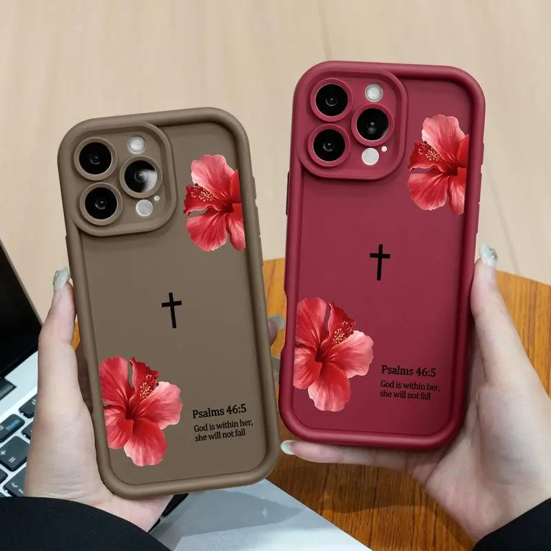 Cross Motif Bible Smartphone Cover - Soft TPU Durable Casing for iPhone Series Devices, Stylish Protection Accessory, Ideal Gift for Girls (Lanyard Not Included) summerwins, Girls Gift,back to school,back to school haul