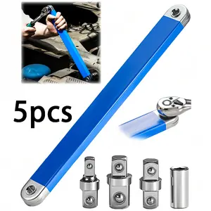5pcs/set Offset Extension Wrench, Zero Degree Ratchet Extension Set Includes 1/2", 1/4" & 3/8" Drive Adapters, Ideal Universal Ratchet Extensions for Tight Spaces，tools，tools and gadgets for him