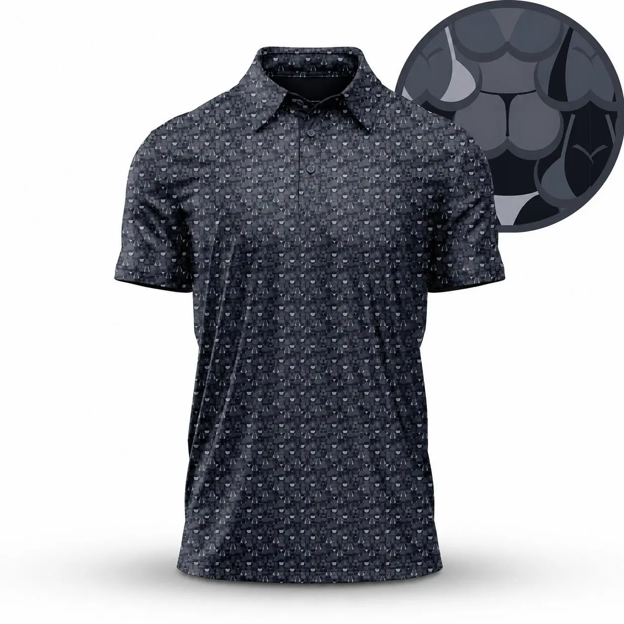 Bogey Bros Men's Performance Golf Polo Shirt | Funny Optical Illusion Sports Top