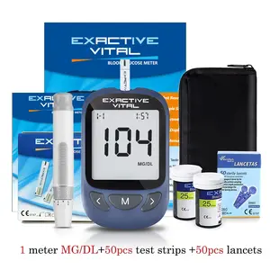 Blood Glucose Monitor Kit with 50 Test Strips & 50 Lancets, No Coding Required Blood Sugar Meter, 500 Readings Storage Capacity, Wider HCT Range, Accurate & Easy to Use Glucometer for Home Family Daily Monitoring & Diabetes Management Healthcare