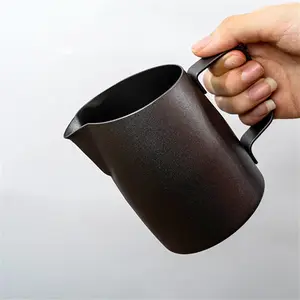 Coffee Machine Milk Frothing Jug with Thickened Coffee Foam Tray, Ideal for Espresso and Latte, Durable Kitchen Accessory, Coffee Tools, Coffee Frother Mixer