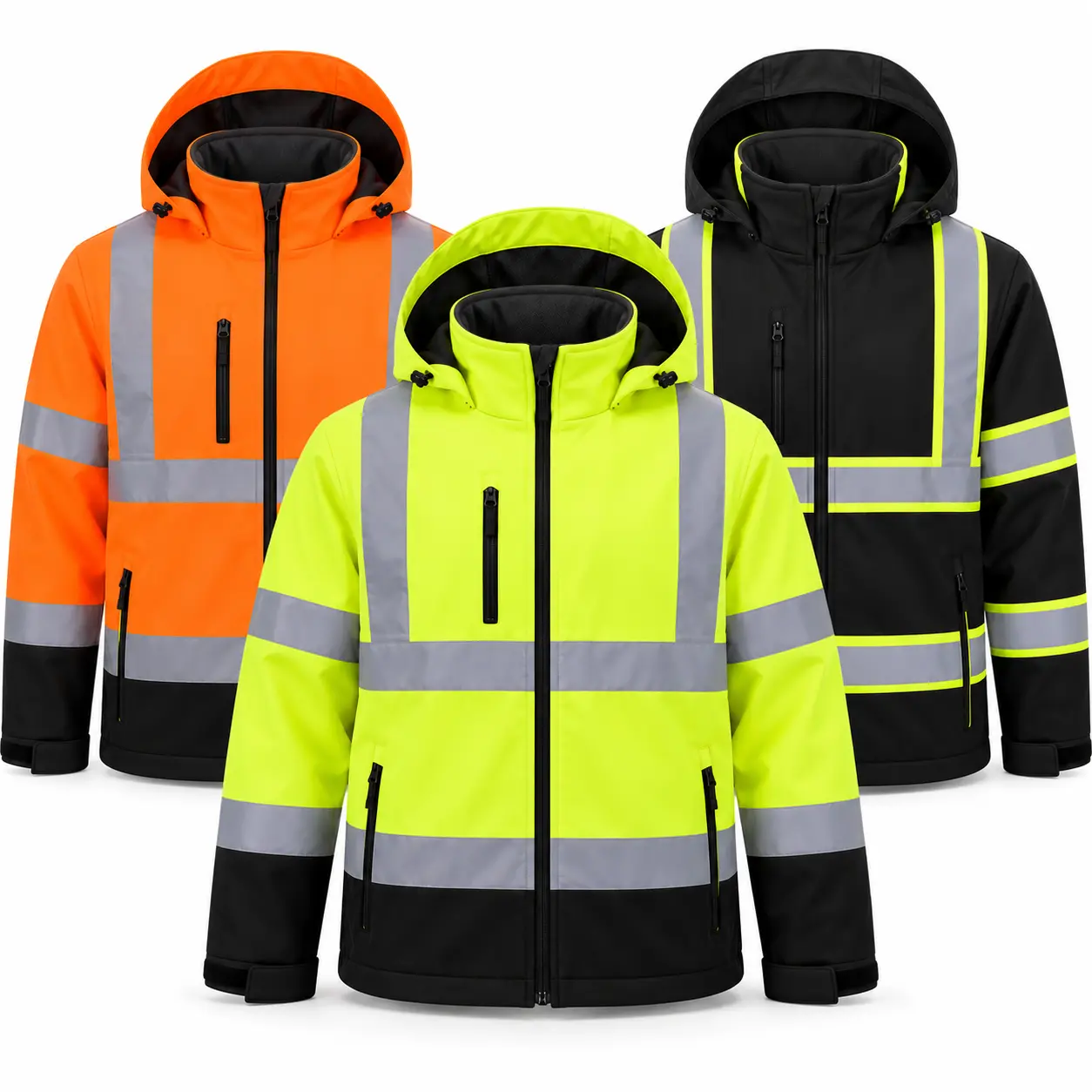 High Vis waterproof Safety Jacket for Men-Class Hoodie in Various Colors Menswear Outerwear Bomber Coats Suit quick dry Long Sleeve Sweaters Uniforms