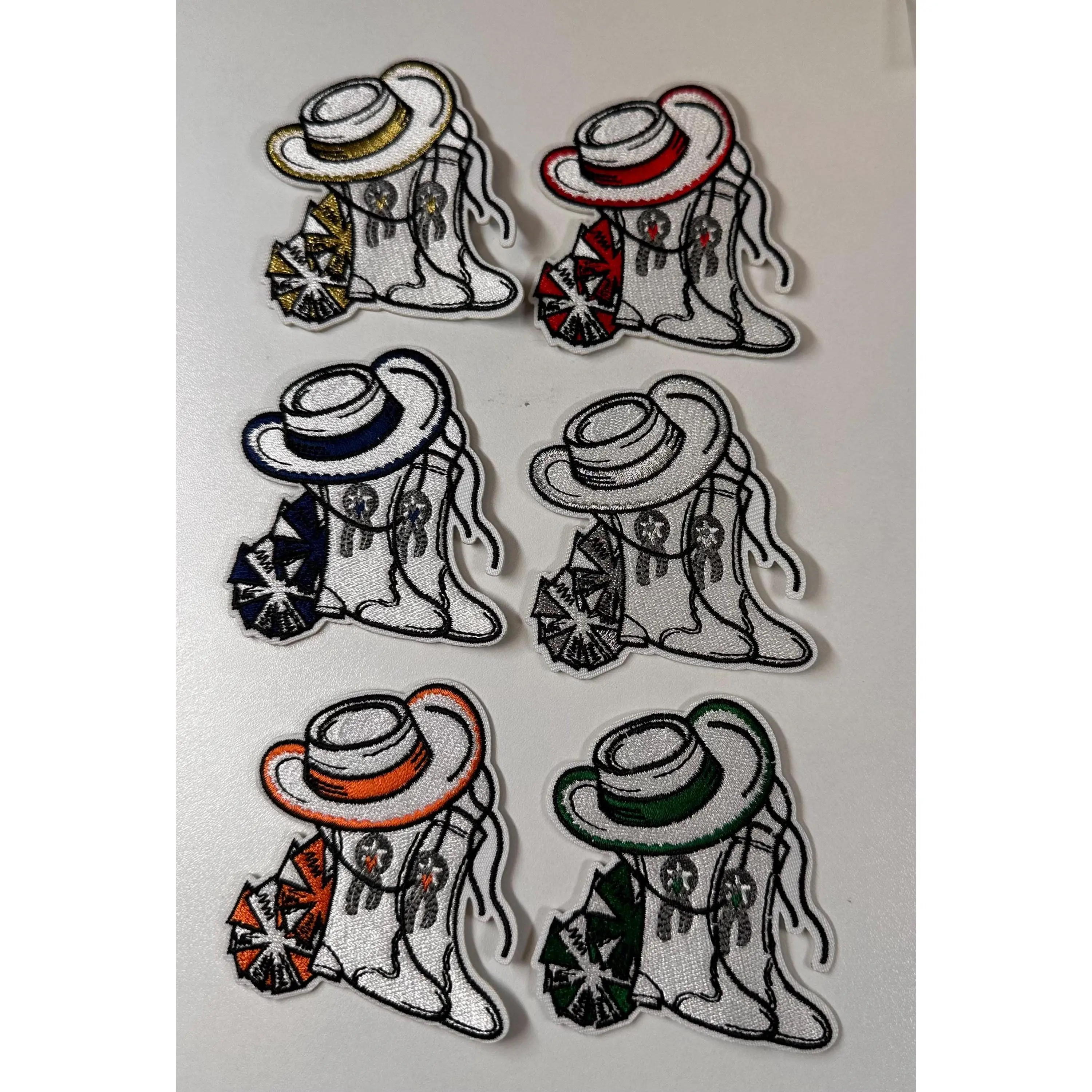 Drill team hat/boot, kick line, drillteam, dance patch, sports patches, dance line patches, iron on patches, high school patches