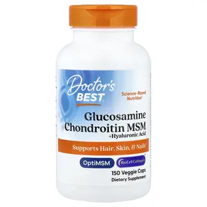 Doctor's Best Glucosamine Chondroitin MSM + Hyaluronic Acid , 150 Veggie Caps | HSA/FSA Eligible