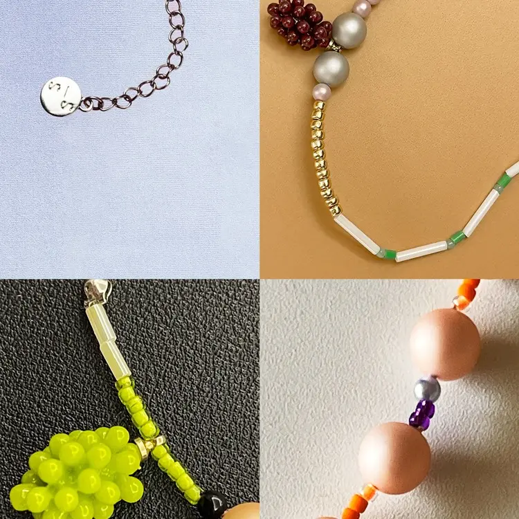 SoftServe sorbet Purple and Green Grape Beaded Necklace