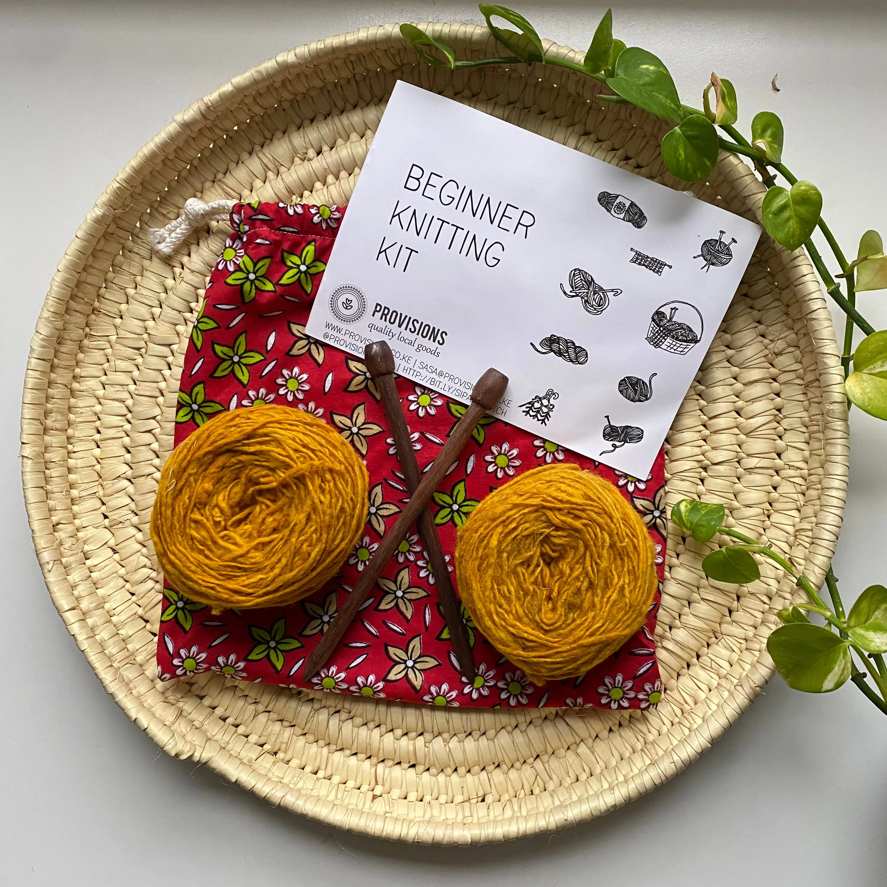 Organic Wool Beginner Knitting Kit