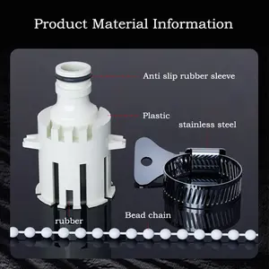Hose Faucet Quick Connector 1/2" & 3/4" White Plastic Easy Install No Tools Required Quick Connection Stable Seal for Home Garden Use