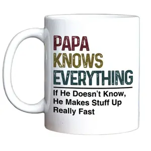 Papa Knows Everything Mug, Papa Mug, Gift For Papa, Grandpa Gift, Father's Day Gift, Fathers Day Mug, Cool Papa Gift, Pops Mug, Novelty Coffee Mug, Gifts For Grndad Grandfather, 11 15oz Ceramic Cup