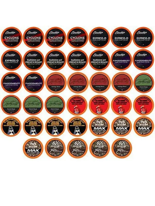Two Rivers Assorted Bold/Dark Roast Coffee Pods, Variety Pack 40-Count