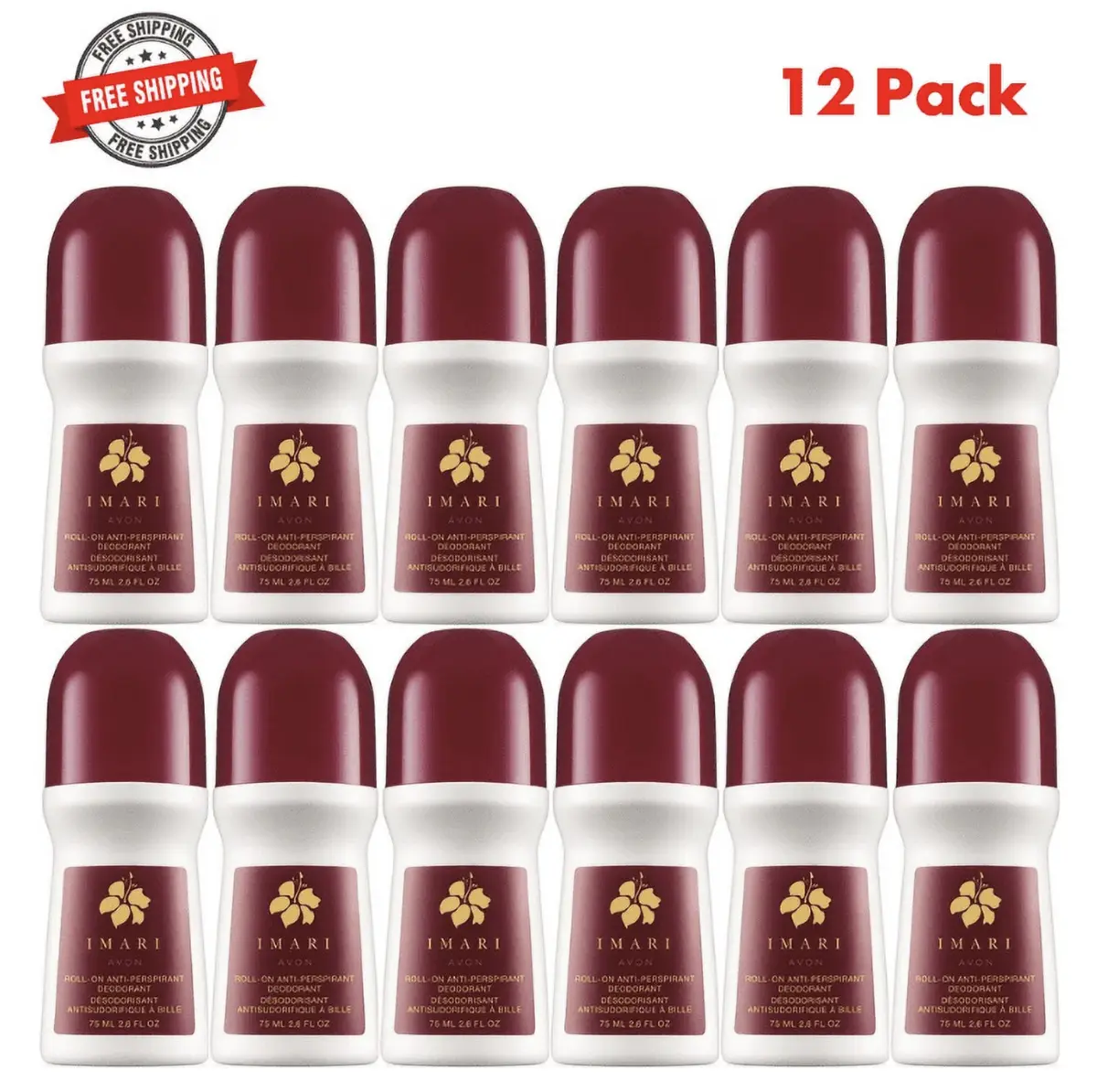 Avon Imari Deodorant roll-on Full Size 2.6 oz / 12 Pcs