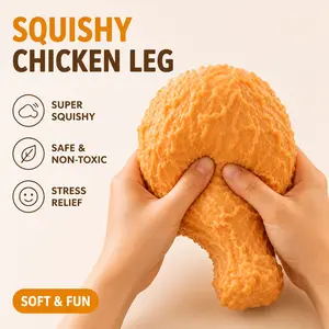 Jumbo Realistic Chicken Leg Squishy Toy, Slow Rising Sensory Squeeze Toy, Stress Relief Fidget Desk Toy, Funny Party Favor & Novelty Gift Toy, 1 Pack