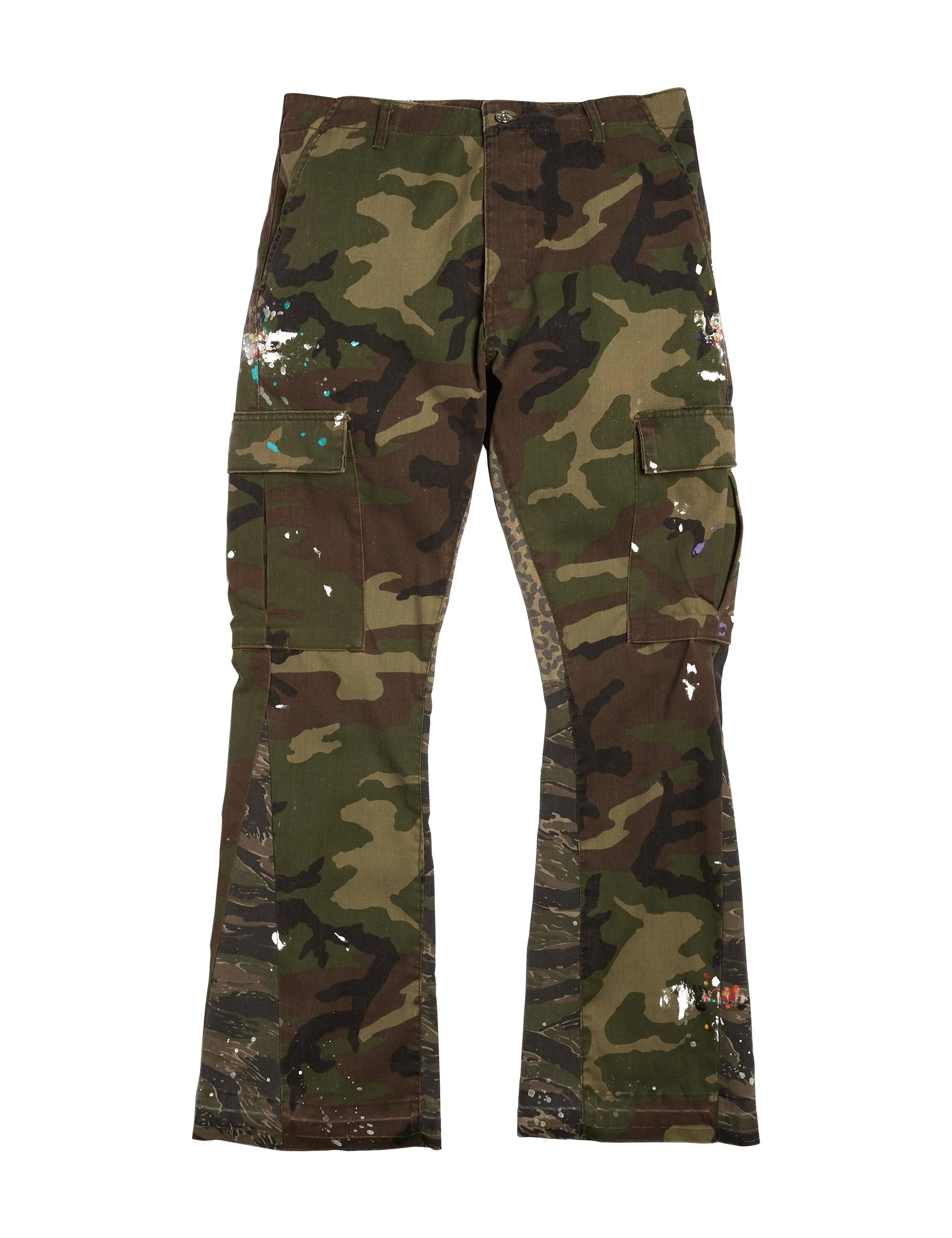CAMO SPLIT FLARE DENIM