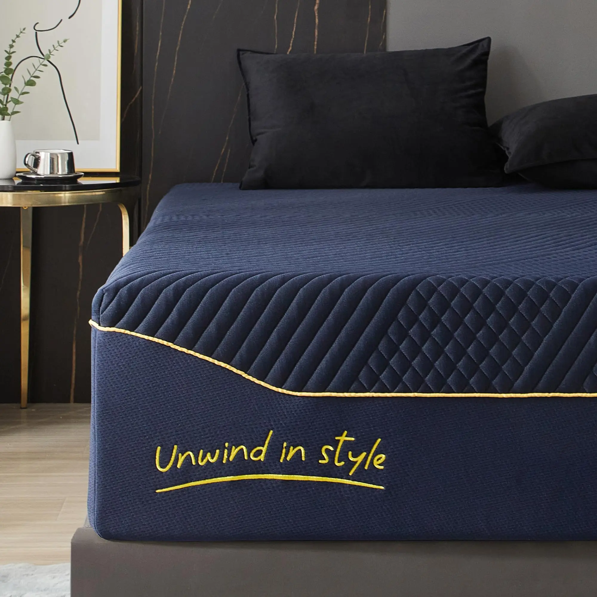 Green Tea Gel Memory Foam Mattress in A Box with Medium Firm, Removable Washable Cover, Fiberglass Free Pressure Relief