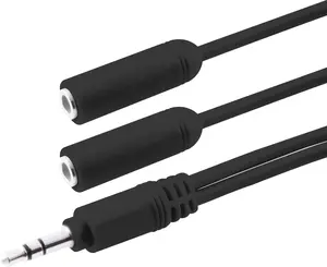 Philips Headphone Splitter (Assorted Pack of 5 colors - black, blue, green, pink, orange)