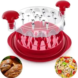Chicken Shredder 8 Inches Chicken Breast Shredder Tool, Cooked Meat Shredder With Clear Lid, Ergonomic Design,Auti-slip, Easy To Clean, Chicken Shredder Tool Twist, Chicken Grinder Vegetable Chopper Kitchen Utensils Accessories