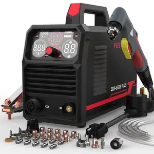 YESWELDER CUT-65DS-PLUS 110/220V Non-HF Plasma Cutter 65Amp with Plasma Torch Consumables Kit | Non-Touch Pilot Arc & Central Connector Torch | 4-in-1 Multi-Functional Metal Cutting Machine with Plate/Grid Cutting, Gouging & Marking