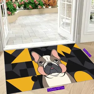 Boston Bulldog Modern Art Style Entrance Mat, 2026 New Bathroom Doormat, Machine Washable, Ultra-thin and Won't Block The Door, Comfortable and Easy To Use