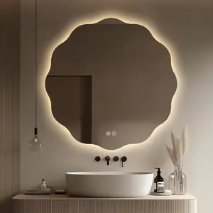 Yoding Round LED Bathroom Mirror with Lights 30", Stepless Dimmable Circle LED Mirror, Anti-Fog, Memory, Frameless Smart Vanity Mirror Waterproof