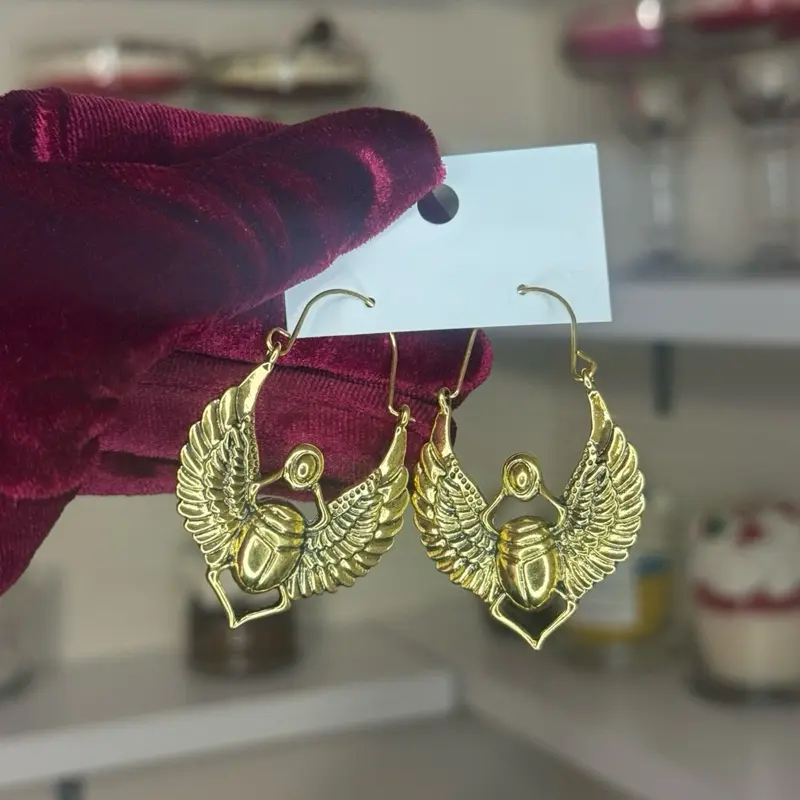 Egyptian beetle earrings