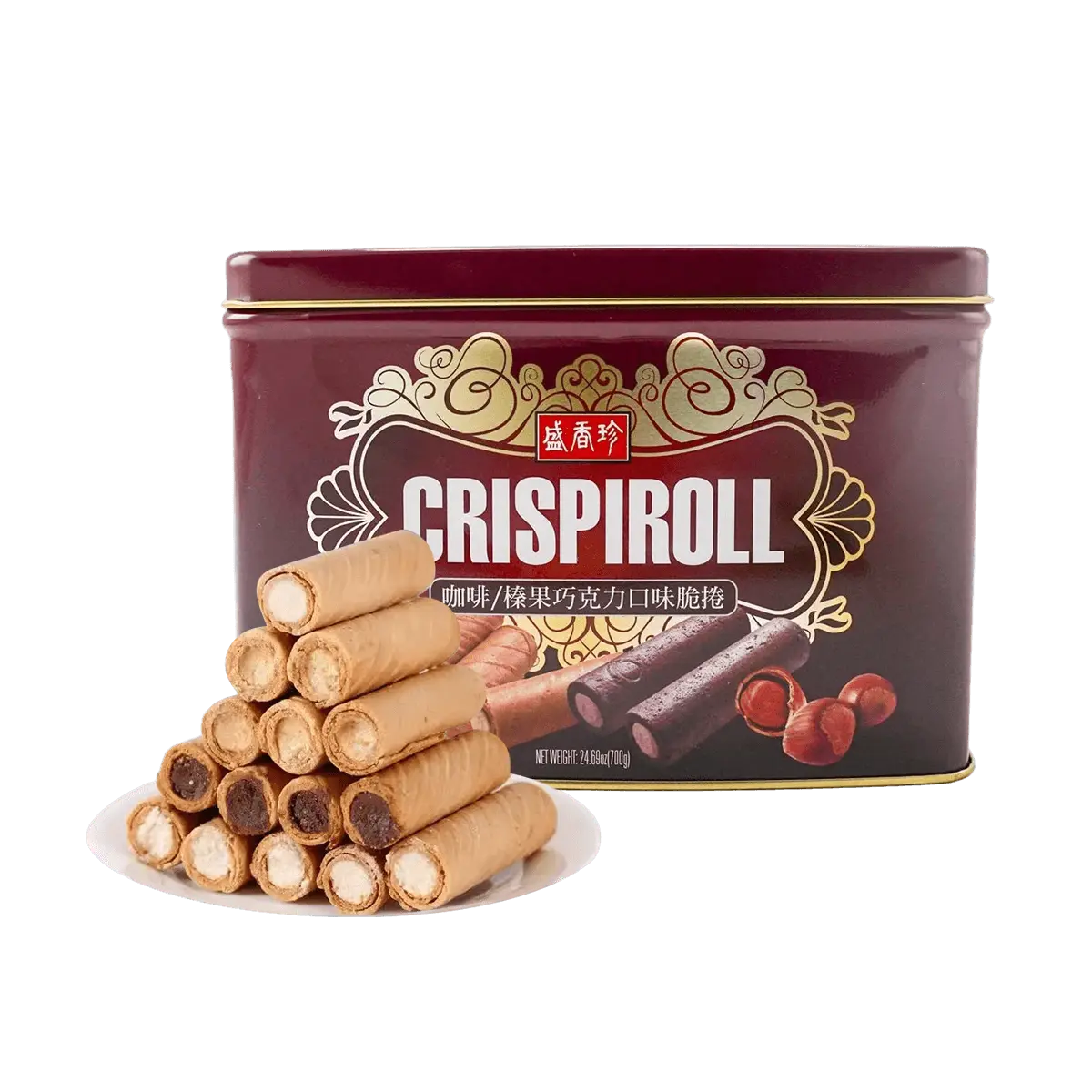 TRIKOFOODS Taiwanese Double Flavor Wafer Rolls Gift Box - Hazelnut Chocolate & Coffee 700g