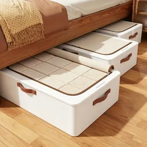 2pcs Rolling Under Bed Storage Organizer  UCollapsible Multifunctional Storage Bins Containers Under Bed Rolling Storage for Clothes, Bedding, Shoes, Blankets, Books, Under-Bed Storage foldable storage boxes