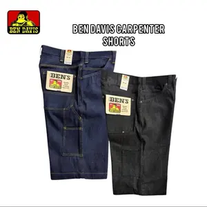 Ben Davis Carpenter Shorts - 100% Cotton Heavyweight Denim with Utility Pockets & Hammer Loop for Men's Workwear - Menswear