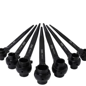 Ratchet Podger Spanner Wrench Quick Release Podger Bar Black Double Ended Socket Ratcheting Podger Scaffold Spud Wrench Adjustable Ratchet Wrench