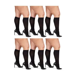 MeMoi Set of 6 Curvy Opaque Knee-High Trouser Socks