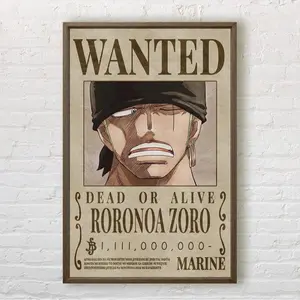 One Piece Wanted Posters UPDATED POST-WANO Japanese Anime Poster Roronoa Zoro (No Framed)