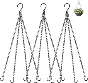 3 Pack, 23 Inch Hanging Baskets Chain, Hanging Chains with Hooks Flower Pot Chain Replacement Plant Hangers for Planters, Bird Feeders and Lanterns(Black)… No Brand No Brand No Brand