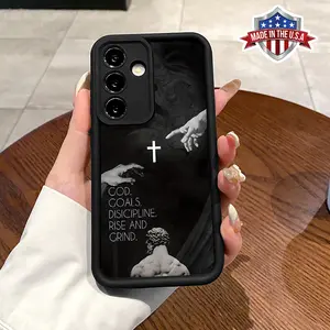 Phone case for Samsung S24 ultra plus S25 S23 S22 Ultra Plus God Quotes Cross Advanced fashion gift Full Body Protection Shockproof Soft Silicone Cover
