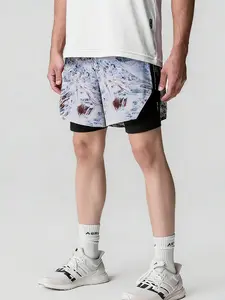 ASRV Men's Summer Outdoor Shorts, Athletic Wear Shorts, American Style Straight-Leg Sports Five-Point Pants, High-Waist Quick-Dry Running & Fitness Pants for Men, Workout Impact Shorts