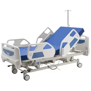 summervibes Premium 5-Function Full Electric Hospital Bed, ICU Medical Bed with Trendelenburg, Reverse Trendelenburg, Central Locking System, 5 Casters, 550LBS Load Capacity for Home & Hospital Use