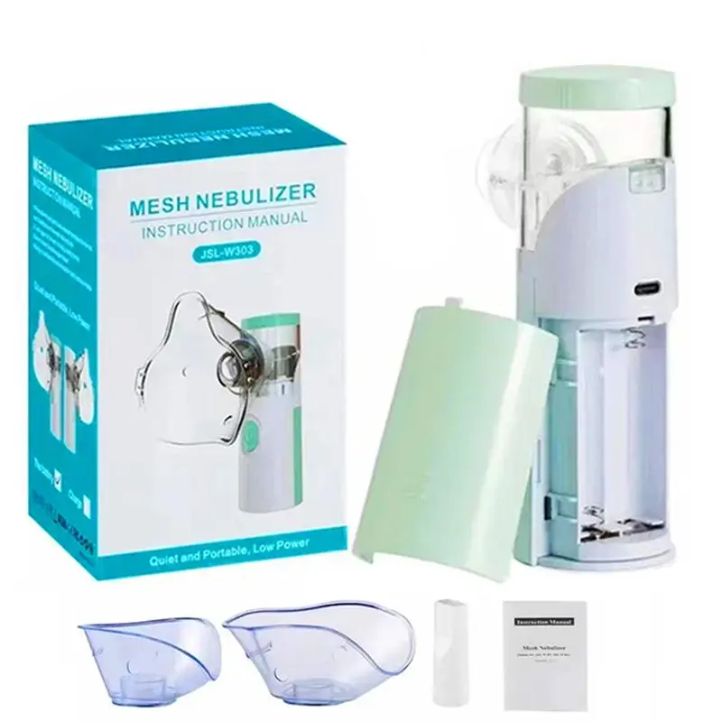 Portable Outdoor Nebulizer, Portable Nebulizer Machine, USB Powered/AA Batteries Required Handheld Nebulizer with Accessories, Quiet Grid Nebulizer Inhaler, Emergency Equipment for Home & Outdoor