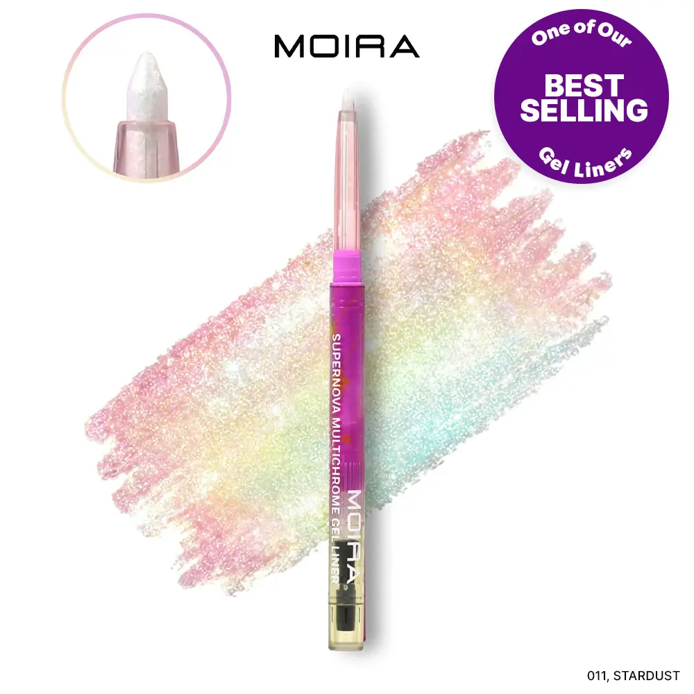 MOIRA | Supernova Multichrome Gel Eyeliner (011, Stardust) | Smooth Glide Gel Formula with Built-In Sharpener, Water & Smudge-Proof up to 12HR