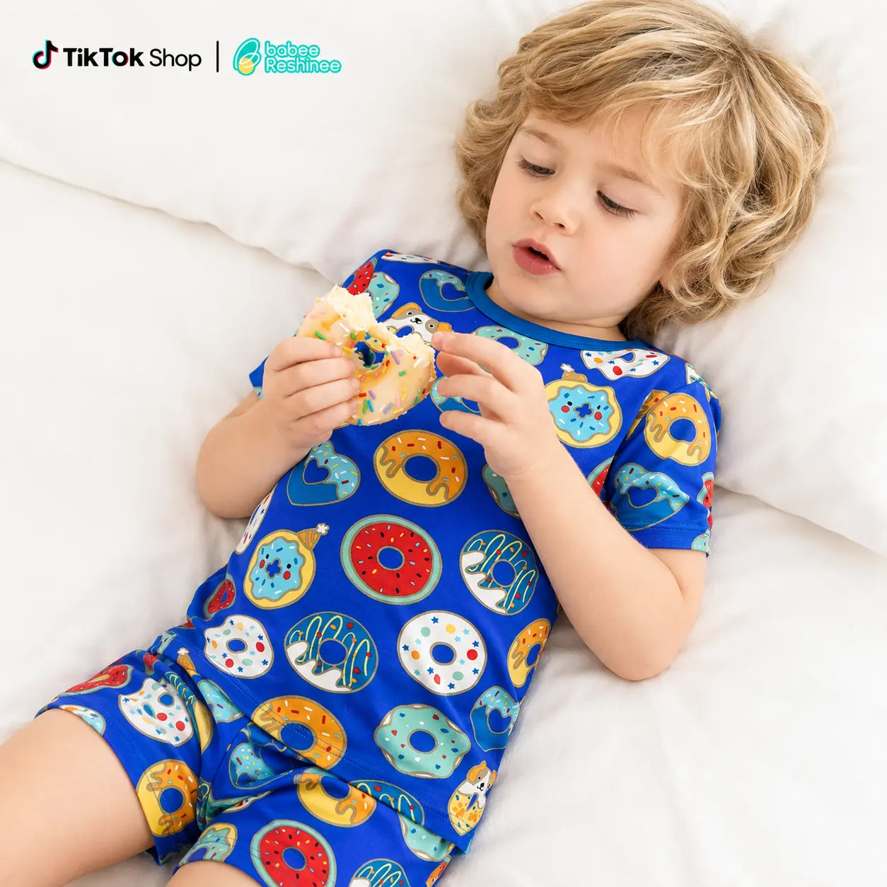 babee Reshinee Kids' Bamboo Blend Pajama Sets - 93% Bamboo Viscose, Short-Sleeve Summer Sleepwear, No-Flame Retardants, Odor-Free, Soft Breathable Stretchy Snug, for Toddlers 12M-8Y, Halloween Themed, Christmas, Short Sleeve Tops, Easter